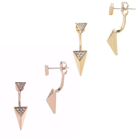 Set of 2 | Geometric Front Back Drop Earrings - Picture 1 of 3